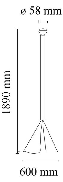 Flos F3772003 Luminator, nadčasová stojací lampa se stmívačem, 1x105W E27, modrá, výška 189cm