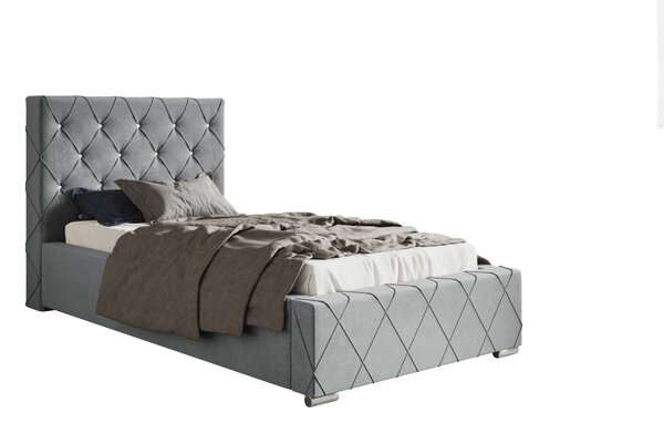 Čalouněná postel BED 4 90x200 šedá