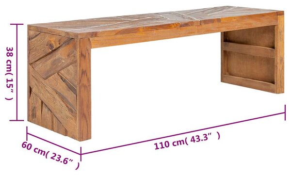 TV stolek 110 x 60 x 38 cm masivní teakové dřevo 326176