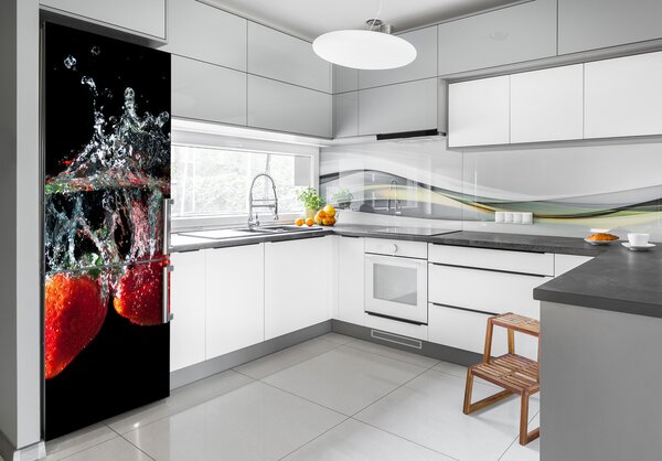 Nálepka na ledničku Jahody pod vodou FridgeStick-70x190-f-126803867
