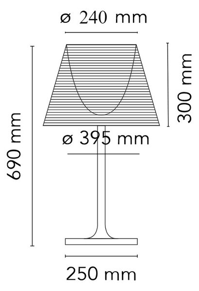 Flos F6303007 KTribe T2, designová stolní lampa se stmívačem, 1x105W E27, světle hnědý textil, výška 69cm