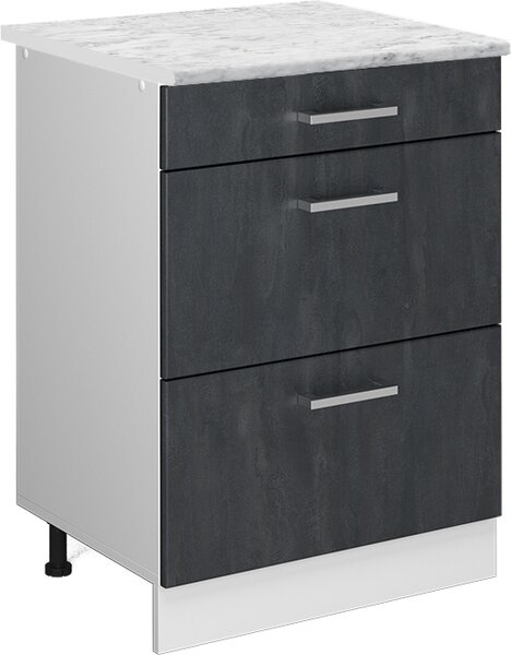 Spodní skříňka kuchyňské linky Vicco R-Line Černý beton 60 cm PD Mramor, Model 47575