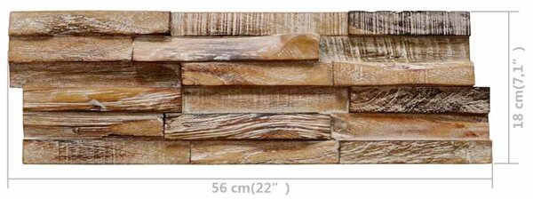 Nástěnné obkladové panely 10 ks 1,01 m² masivní teakové dřevo 326177
