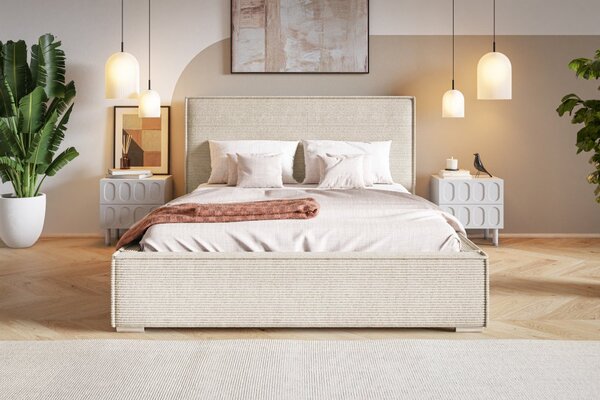 Čalouněná postel BED 8 120x200 světle béžová