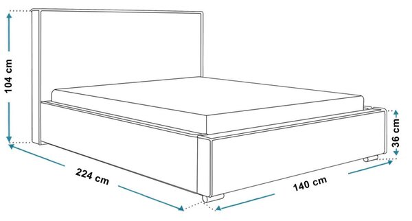 Čalouněná postel BED 8 120x200 šedá