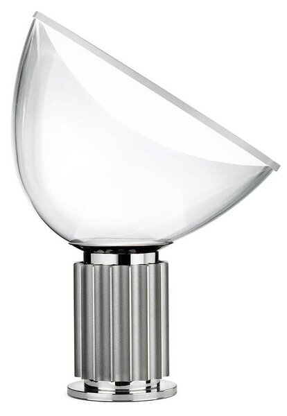 Flos F6604004 Taccia small LED, designová lampa se stmívačem, 16W LED 2700K, sklo/anodizovaná stříbrná, výška 48,5cm