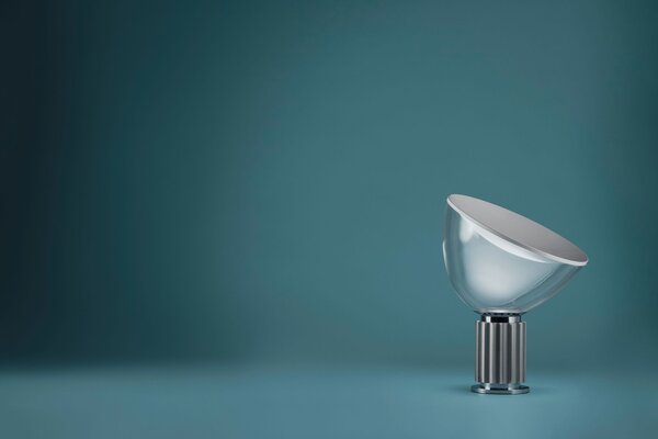 Flos F6604004 Taccia small LED, designová lampa se stmívačem, 16W LED 2700K, sklo/anodizovaná stříbrná, výška 48,5cm