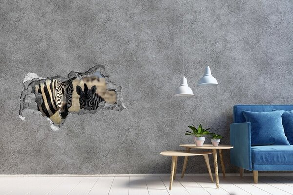 Díra 3D fototapeta nálepka Dvě zebry nd-b-70684470