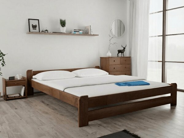 Postel Emily 180 x 200 cm, dub bez roštu s matrací Deluxe 10 cm
