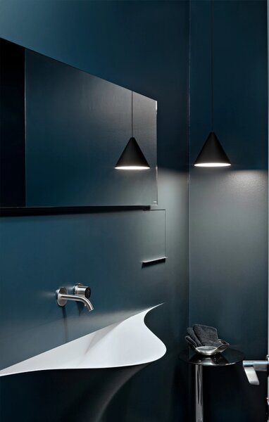 Flos F6487030 String Light Cone head, svítidlo s 12m dlouhým kabelem, 21W LED 2700K, dotykové ovládání + bluetooth, černá, prům. 19cm