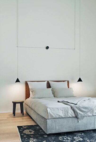 Flos F6487030 String Light Cone head, svítidlo s 12m dlouhým kabelem, 21W LED 2700K, dotykové ovládání + bluetooth, černá, prům. 19cm