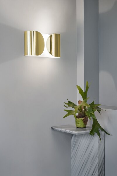 Flos F2400044 Foglio, designové nástěnné svítidlo, 2x100W E27, zlatá, délka 37cm