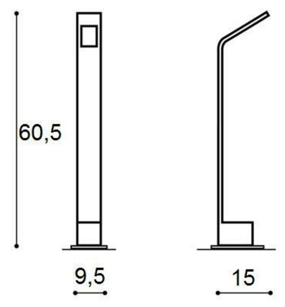 LED Venkovní sloupkové svítidlo AZzardo Agape 60 dark grey AZ3482 6W 480lm 3000K IP54 9,5cm tmavě šedé