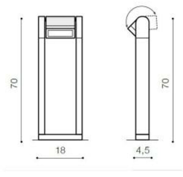 LED Venkovní sloupkové svítidlo AZzardo Frame 70 bright grey AZ2131 8W 800lm 3000K IP54 70cm světle šedé