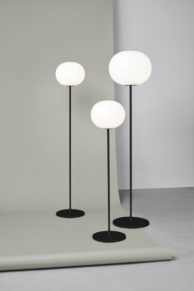 Flos F3030031 Glo-Ball F3, stojací lampa z triplexového skla se stmívačem, černá, 1x150W E27, výška 185cm