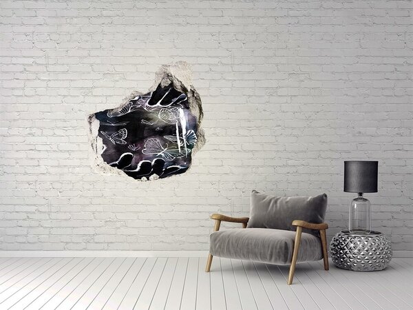 Díra 3D fototapeta nástěnná Motýli ve sklenici nd-p-50622699