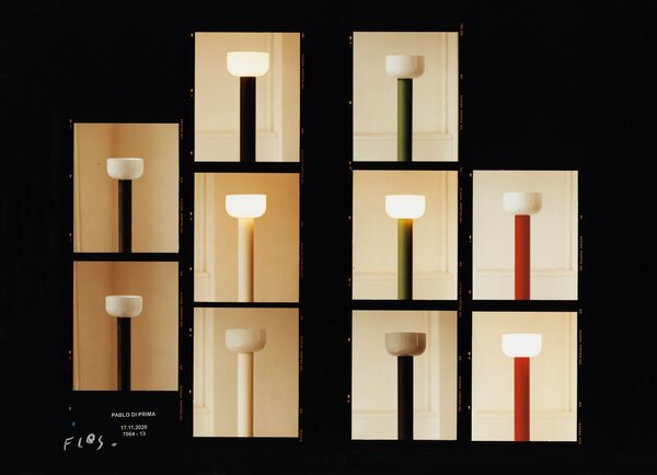 Flos F1070075 Bellhop Floor, červená designová stojací lampa se stmívačem, 26W LED 2700K stmívatelná, výška 178cm