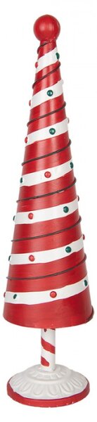 Vánoční dekorace kovový stromeček ve stylu Candy Cane – 13x49 cm