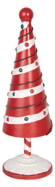 Vánoční dekorace kovový stromeček ve stylu Candy Cane – 12x36 cm