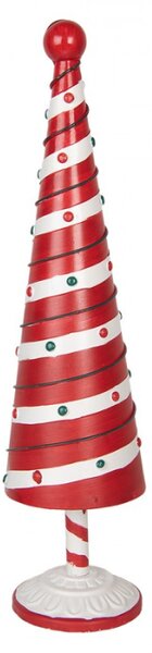 Vánoční dekorace kovový stromeček ve stylu Candy Cane – 13x49 cm