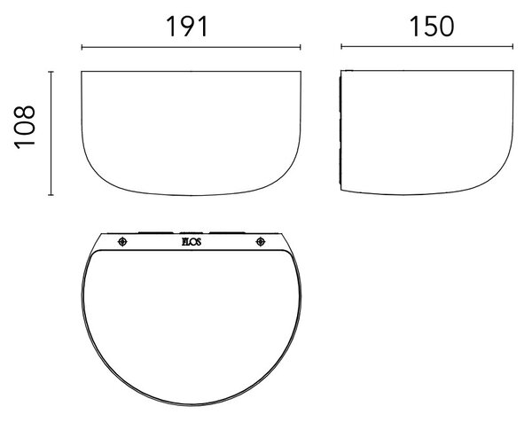 Flos F1080026 Bellhop Up, tmavě hnědé designové nástěnné svítidlo, 17W LED 2700K stmívatelné, šířka 19,1cm