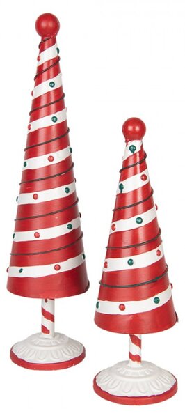 Vánoční dekorace kovový stromeček ve stylu Candy Cane – 12x36 cm