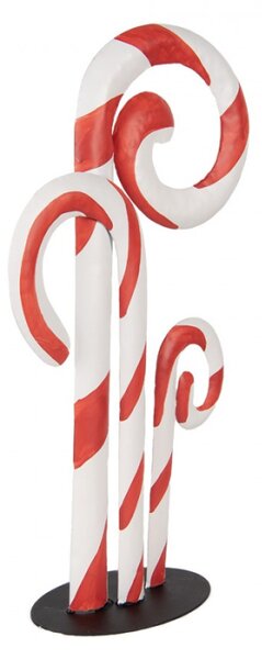 Vánoční dekorace tři peprmintová lízátka Candy cane – 24x11x46 cm