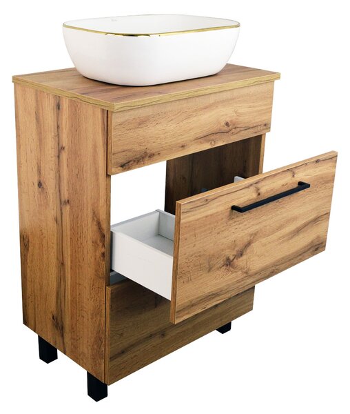 Comodo Koupelnová skříňka pod deskové umyvadlo Solero OW 60-HD, dub wotan