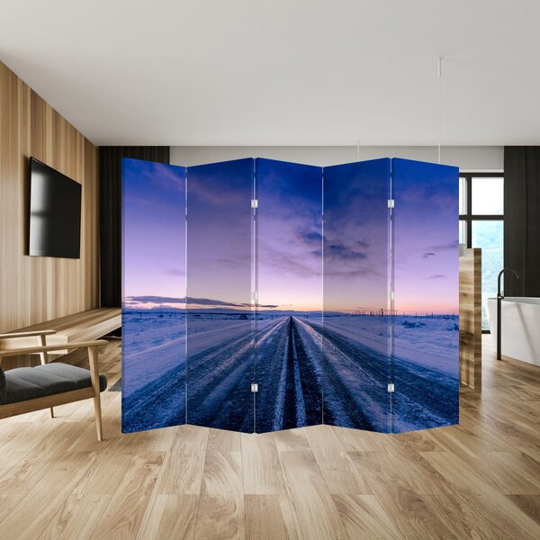 Paraván - Silnice v zimě (210x170 cm)