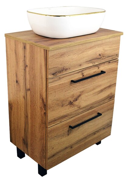 Comodo Koupelnová skříňka pod deskové umyvadlo Solero OW 60-HD, dub wotan