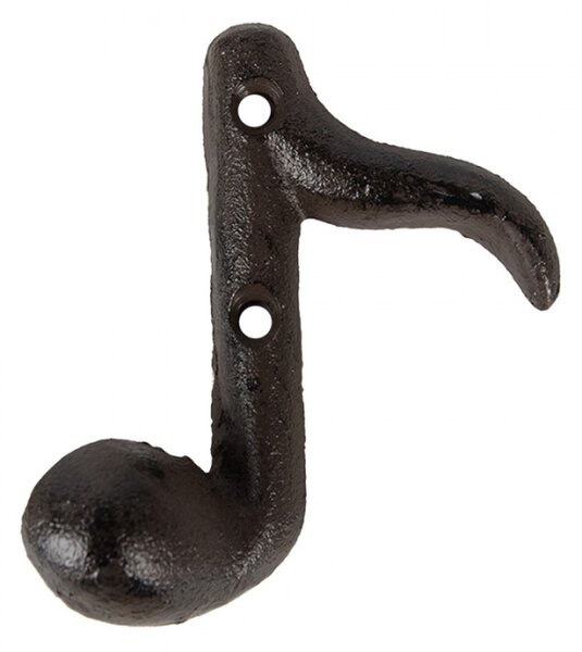 Kovový nástěnný háček hudební nota – 8x3x9 cm
