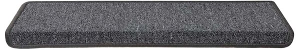 Schodové rohože 15 ks 65 x 21 x 4 cm tmavě šedé s obdélníkovým okrajem 326197