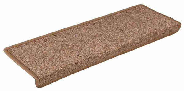 Schodové rohože 15 ks 65 x 21 x 4 cm hnědé s obdélníkovým okrajem 326196