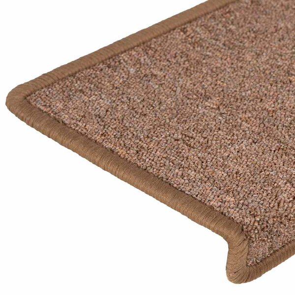 Schodové rohože 15 ks 65 x 21 x 4 cm hnědé s obdélníkovým okrajem 326196