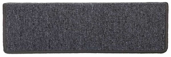 Schodové rohože 15 ks 65 x 21 x 4 cm tmavě šedé s obdélníkovým okrajem 326197