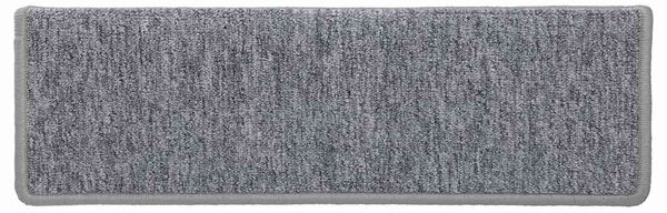 Schodové rohože 15 ks 65 x 21 x 4 cm světle šedé s obdélníkovým okrajem 326198
