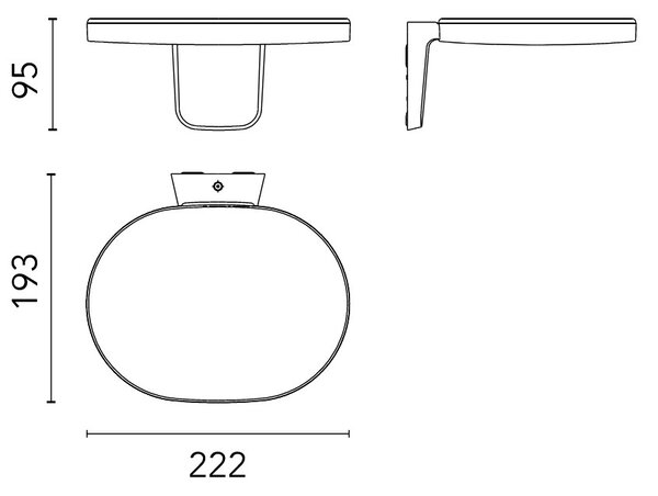 Flos F4681009 Oplight W1, bílé svítidlo pro nepřímé osvětlení, 16W LED 2700K stmívatelné, šířka 22,2cm