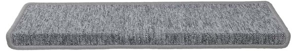 Schodové rohože 15 ks 65 x 21 x 4 cm světle šedé s obdélníkovým okrajem 326198
