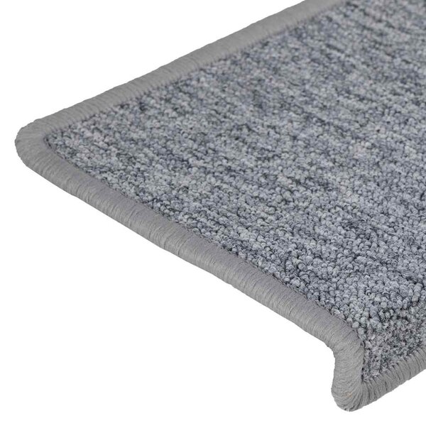 Schodové rohože 15 ks 65 x 21 x 4 cm světle šedé s obdélníkovým okrajem 326198