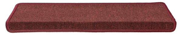 Schodové rohože 15 ks 65 x 21 x 4 cm bordó obdélníkový okraj 326199