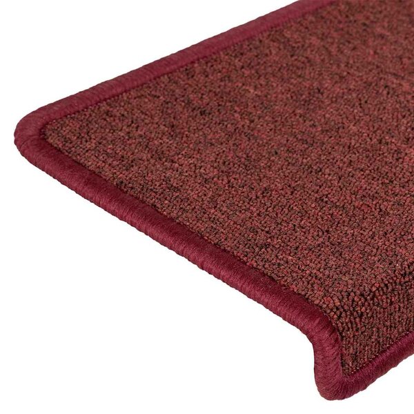Schodové rohože 15 ks 65 x 21 x 4 cm bordó obdélníkový okraj 326199