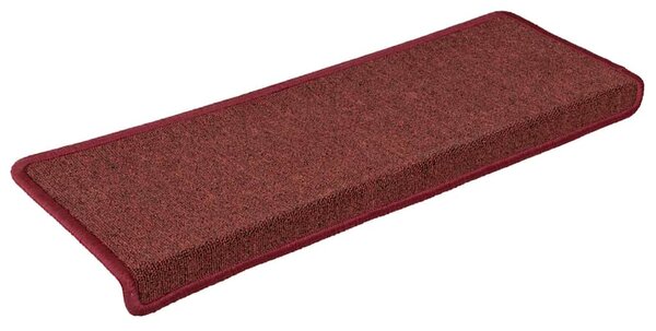 Schodové rohože 15 ks 65 x 21 x 4 cm bordó obdélníkový okraj 326199