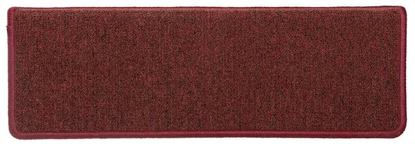 Schodové rohože 15 ks 65 x 21 x 4 cm bordó obdélníkový okraj 326199