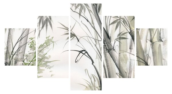 Obraz - Bambusy, kresba (125x70 cm)