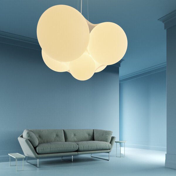 Axolight Cloudy, rozměrné závěsné svítidlo, 92W LED 3000K stmívatelné, prům. 128cm