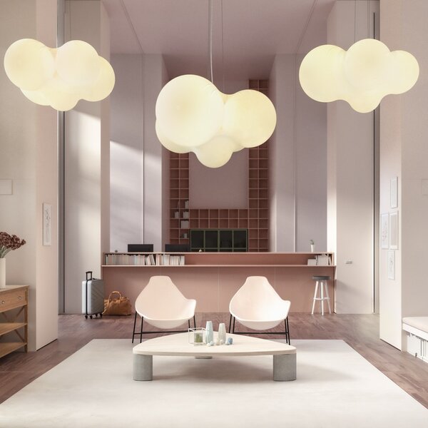 Axolight Cloudy, rozměrné závěsné svítidlo, 92W LED 3000K stmívatelné, prům. 128cm