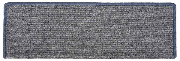 Schodové rohože 15 ks 65 x 21 x 4 cm světle šedé a modré s obdélníkovým okrajem 326200