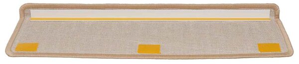Schodové rohože 15 ks 65 x 21 x 4 cm zlaté obdélníkové okraje 326202