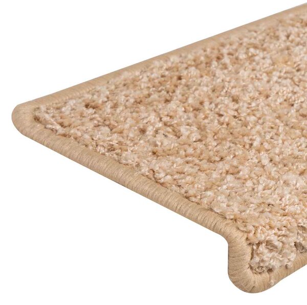 Schodové rohože 15 ks 65 x 21 x 4 cm zlaté obdélníkové okraje 326202