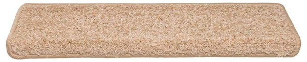 Schodové rohože 15 ks 65 x 21 x 4 cm zlaté obdélníkové okraje 326202